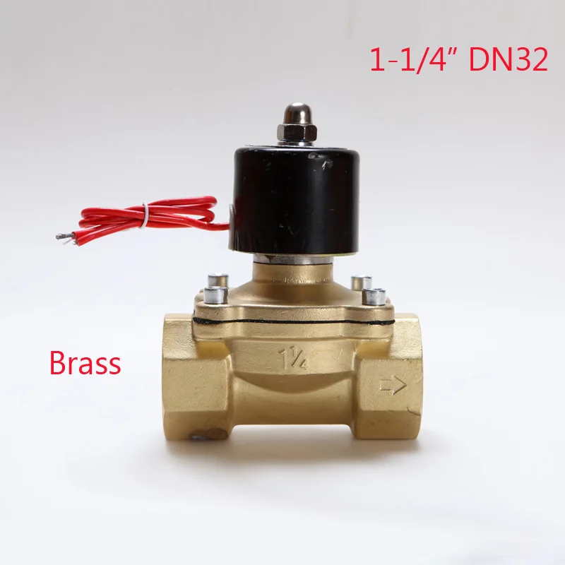 Электрический электромагнитный Клапан Вода Воздух N/C 2 способ 1-1/" AC 220 В 2w320-32 латунь Средства ухода за кожей DC12V 24 В AC110V 220 В латунь воды Клапан