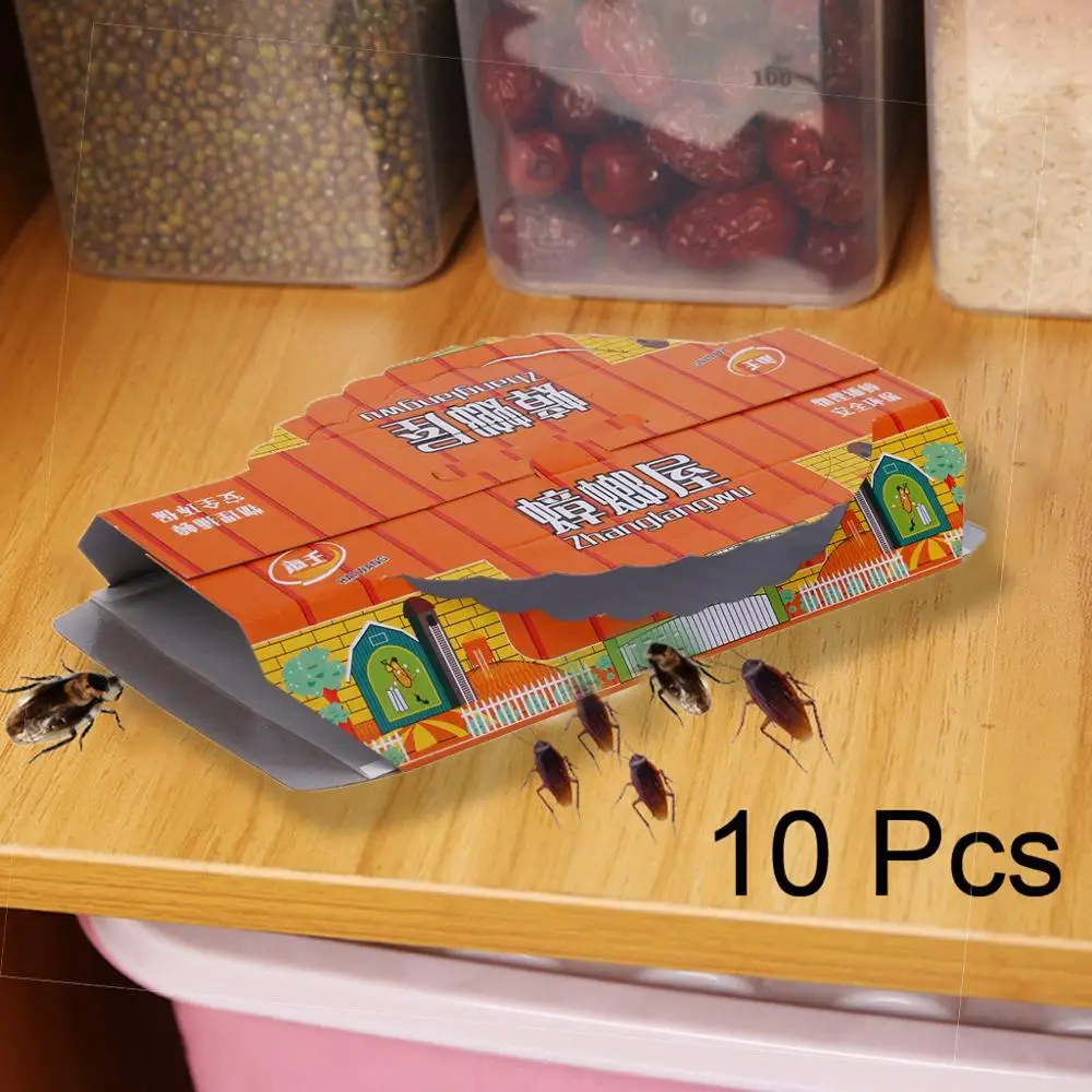 

10Pcs Cockroach House Cockroach Trap Repellent Killing Bait Strong Sticky Catcher Traps Insect Pest Repeller