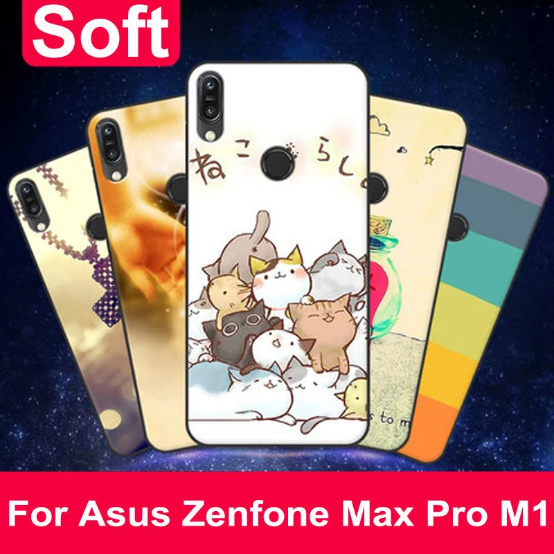 Чехол для Asus Zenfone Max Pro M1 ZB601KL мягкие силиконовые защитные чехлы чехол ZB602KL X00TD