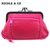 NICOLE & CO Original New Women Mini Coin Purse Female Genuine Leather Sheepskin Metal Hasp Change Bag Card Zipper Small Wallet ► Photo 1/6