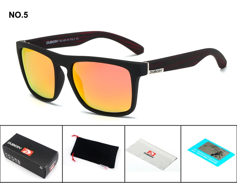 DUBERY, поляризационные солнцезащитные очки, мужские авиаторные очки для вождения, мужские солнцезащитные очки, Ретро стиль, дешевые, Роскошные, брендовые, дизайнерские очки - Цвет линз: NO.5