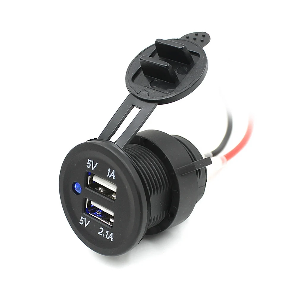 

12V Motorcycle Cigarette Lighter Splitter Voltmeter Electric Dual USB Cigarette Lighter Adapter Plug with Lighter