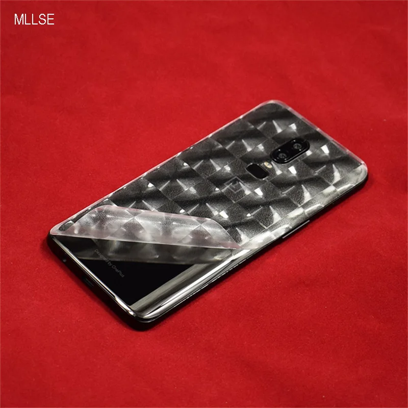 cheap For OnePlus 7 Pro Clear Back Paste Durable Transparent HD Grid Carbon Fiber Back Film Sticker For One Plus 7 1+6T 1+6 A6000