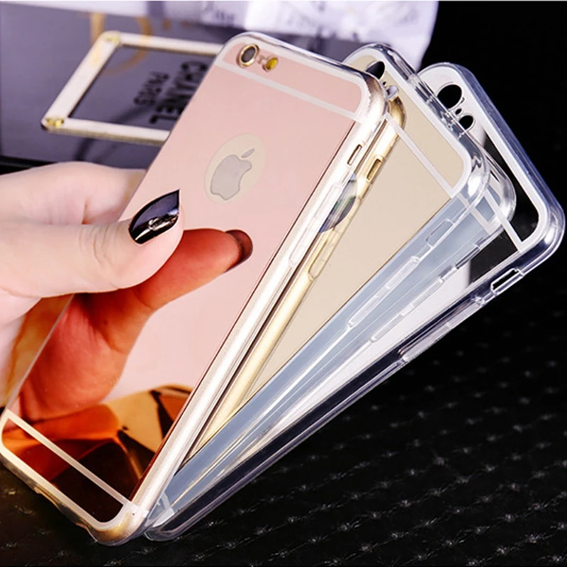 Роскошный Шикарный зеркальный гальванический чехол для iPhone 6 S 4 7 дюймов задняя