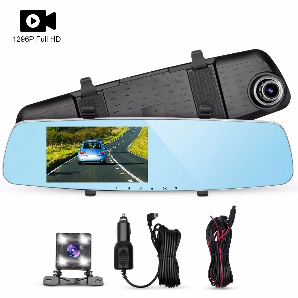 

Rear View Mirror 1296P HD Car DVR 5.0" 170 Night Vision Auto Dash Camera ADAS WDR Dash Cam Loop Recording Vehicle Video Recorder