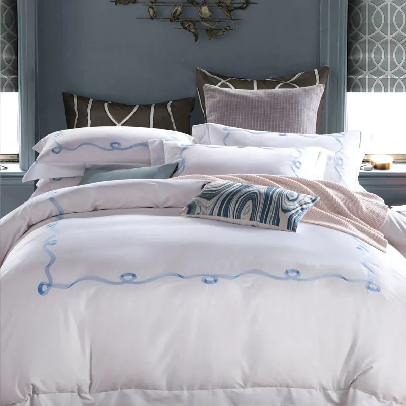 Ivarose Luxury 100 Cotton Embroidery Bedding Set White Satin Duvet Ivarose Luxury 100 Cotton Embroidery Bedding Set White Satin Duvet Cover Sets Starfish Pattern Hotel Bed Linen Bedclothes In From Home Garden