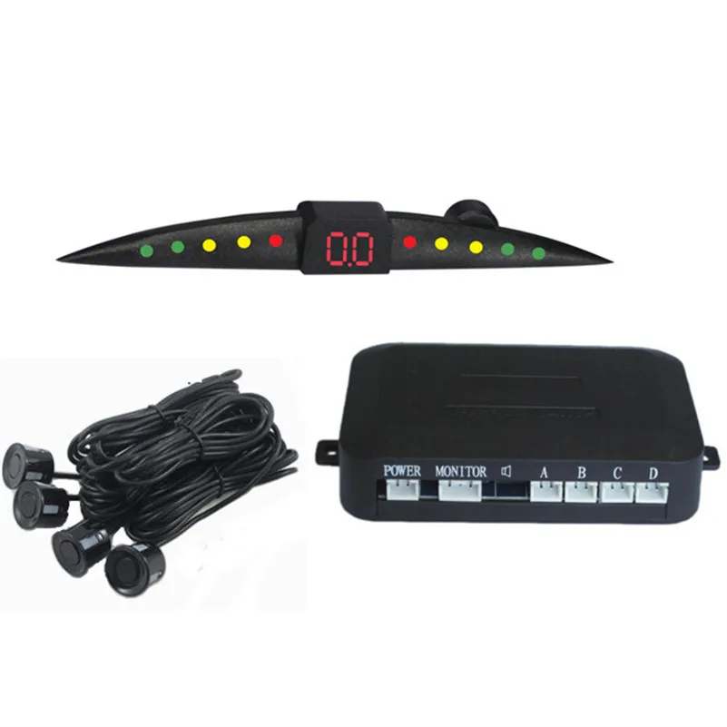 Car Auto Buzzer LED Parking Sensor With 4 Sensors Reverse Backup Car