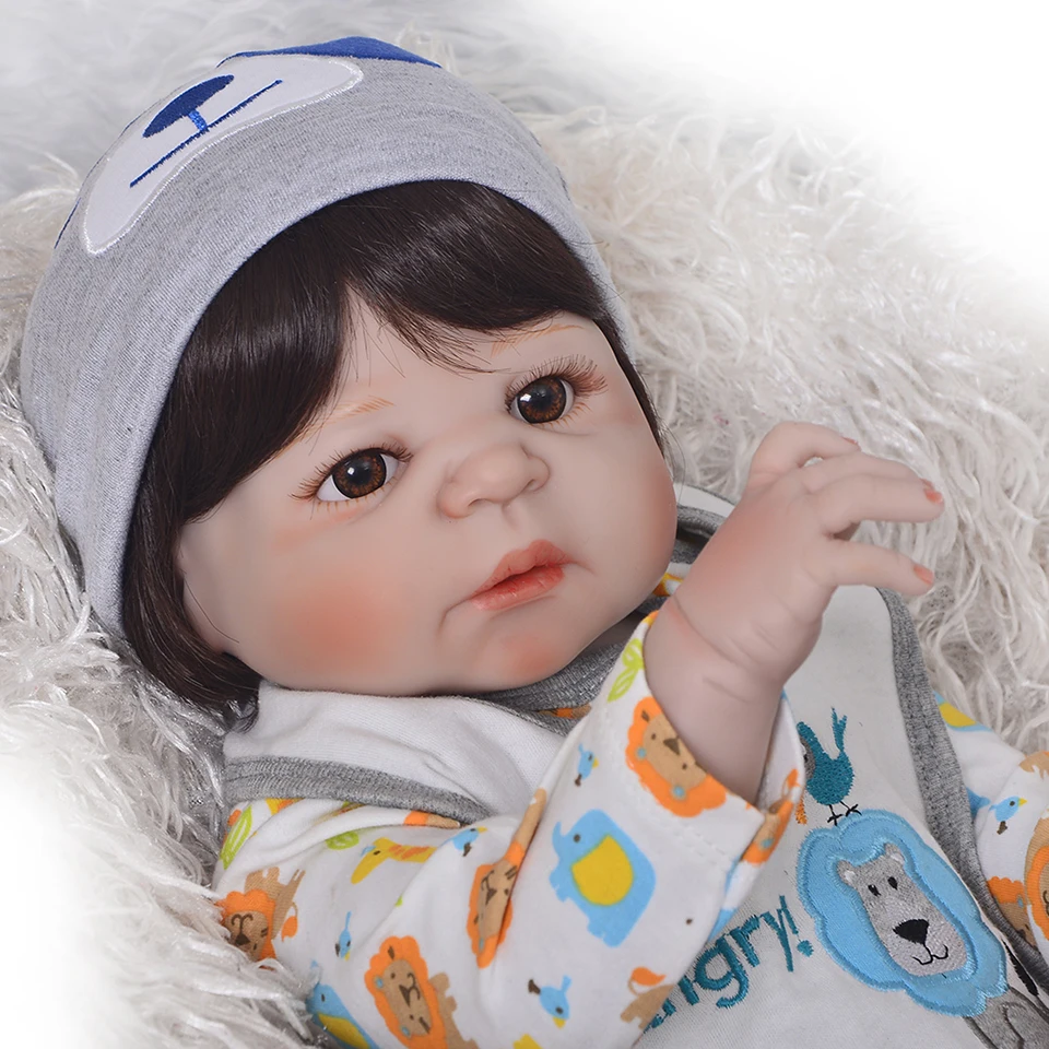 KEIUMI красивый Reborn Baby Doll 23 дюймов полный силикон винил Reborn Младенцы мальчик водонепроницаемый для продажи рождественские подарки для детей