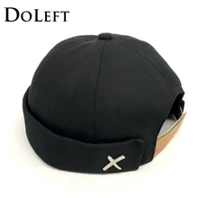 Одноцветные классические уличные шапки Docker, Ретро стиль, унисекс, моряк, байкер, дыня, шапки для мужчин, хип-хоп, без полей, Череп, петля, шапочка, Снэпбэк