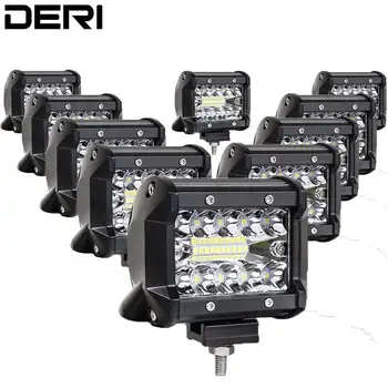 

Wholesale 10x 4 Inch 60W LED Work Light Bar Combo Offroad Motorcycle LED Beam LED Bar For Jeep 4WD ATV UTV SUV UAZ Truck 12V 24V