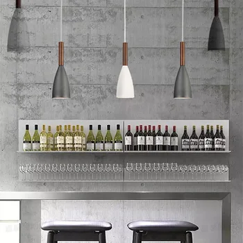

Nordic Postmodern art pendant lamp Bar counter restaurant Cafe bookstore living room wood Decoration E27 Lamp Free Shipping