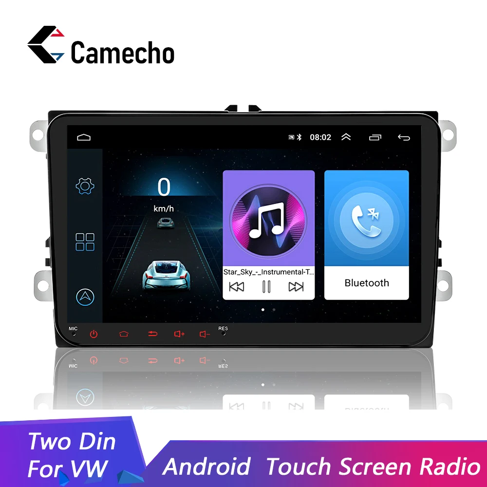 Camecho 9 &quot2din Android 8 1 автомобильный Радио gps навигация wifi Buletooth для Volkswagen Skoda Octavia Golf 5 6