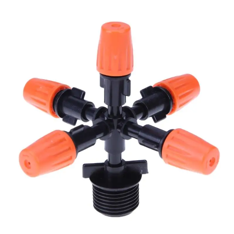 10pcs Five Head Adjustable Dripper Nozzle Outlets Garden Irrigation