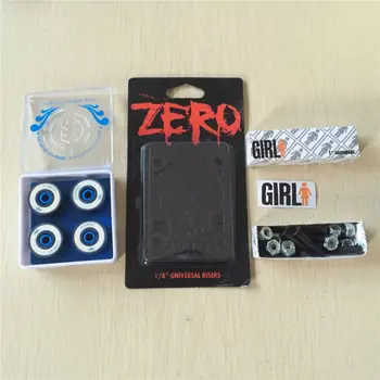 

Quality Ele skateboard parts Skate bearing ABEC-3 -Ceramic with Element ZERO Royal riser pad and Diamond or Girl 1" screws