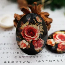 2 шт./лот круглый Овальный 10-40 мм цветочный стеклянный кабошон для браслета ожерелье женские серьги кольца брошь DIY ювелирные изделия ручной работы поставка