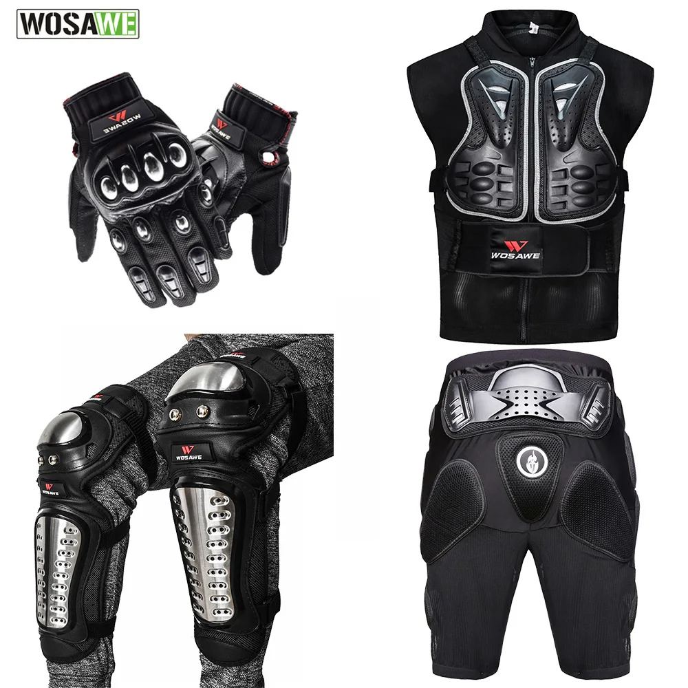 WOSAWE Motorcycle Jacket Chest protect Back Support Body Armor Motocross Off-Road Motorcycle Hip Pad Alloy Steel Gloves Kneepad WOSAWE Motorcycle Jacket Chest protect Back Support Body Armor Motocross Off-Road Motorcycle Hip Pad Alloy Steel Gloves Kneepad