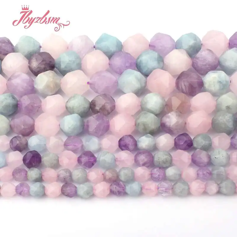 

Faceted Lavender Aquamarines,Amethysts,Quartz Natural Stone Beads For Necklace DIY Jewelry Making 15" 5-6,8,10mm Free Shipping