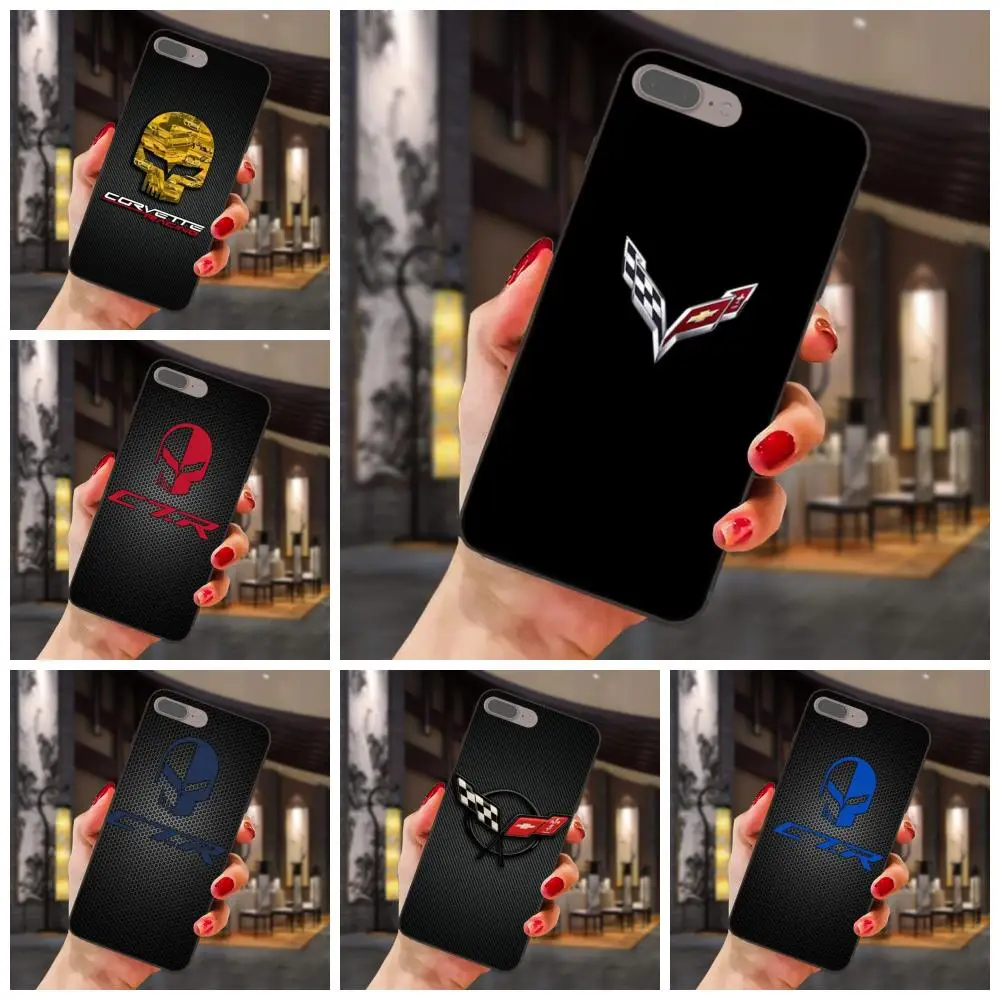 

For Samsung Galaxy Note 4 8 9 G313 S3 S4 S5 S6 S7 S8 S9 S10 Edge Plus Lite I9082 Black Soft Shell Chevrolet Corvette Racing Logo