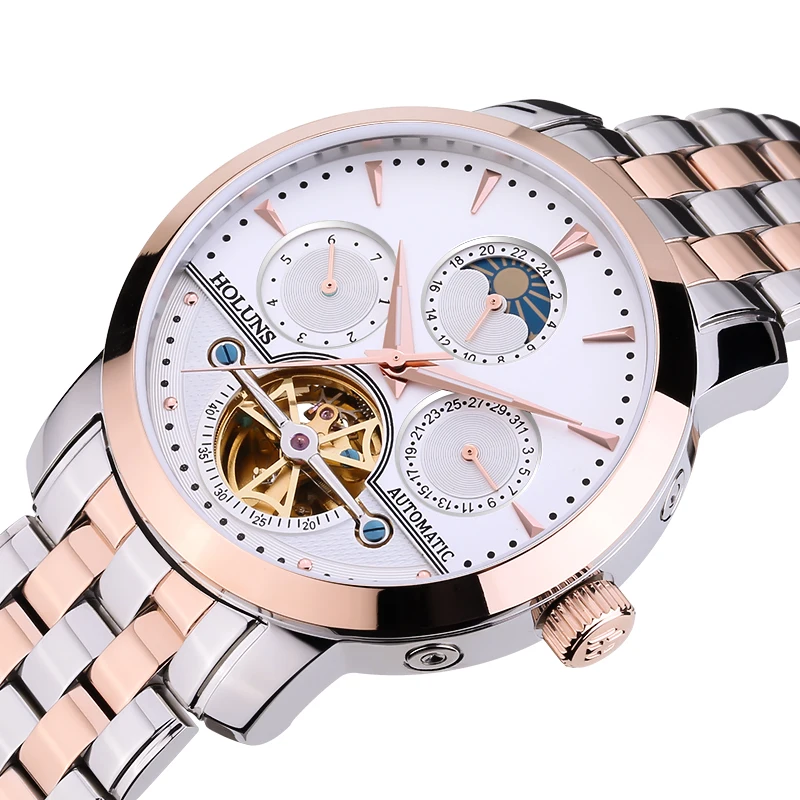 Мужские часы розовое золото 2019 Tourbillon автоматические механические мужские