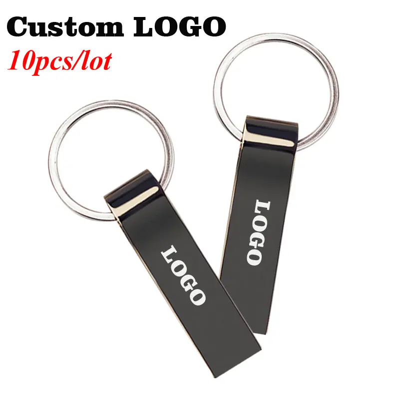 

10pcs/lot Pendrive Personalizado LOGO Metal USB Flash 4GB 8GB 16GB 32GB 64GB USB 2.0 Pen Drive Photography Memory Stick USB key