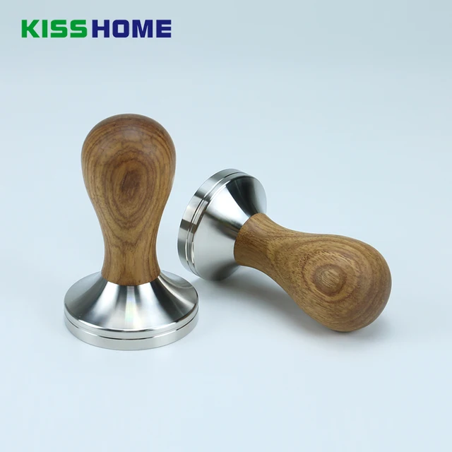 Best Price 41/49/51/53/54/57.5/58/58.35mm Dalbergia Odorifera Wooden Tamper Coffee Powder Hammer Stainless Steel Base Coffee Accessories