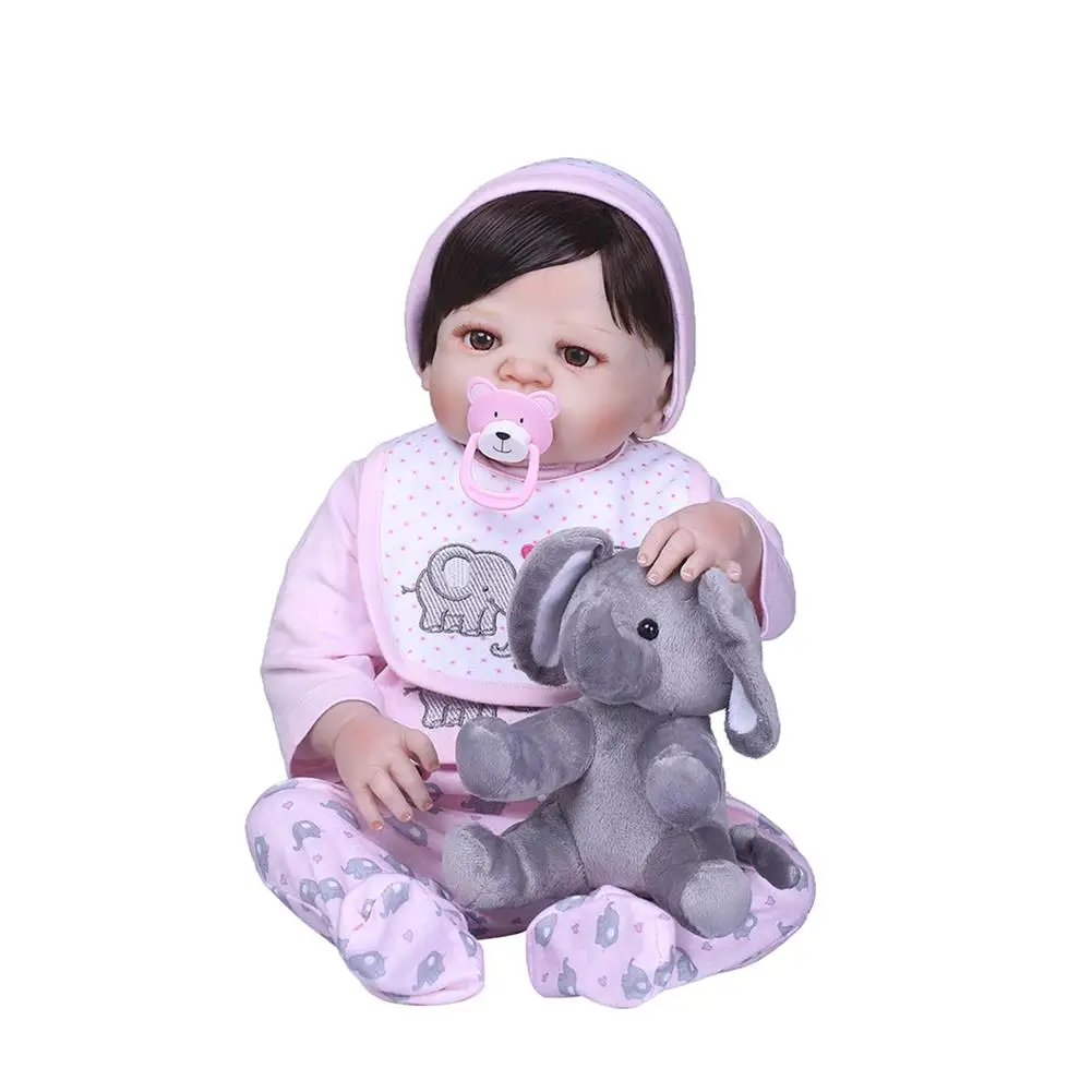 

Fashion 22inch Lovely Elephant Realistic Lifelike Vinyl Silicone Baby Reborn Doll Toy