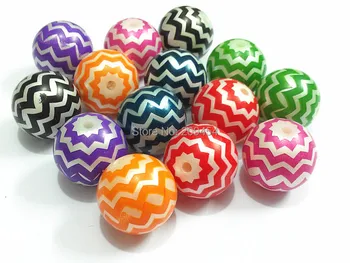 

Newest ! 20mm 100pcs/lot Chunky Acrylic Pearl Beads With Wave Stripe Printed Beads For Fashion Chunky Necklace