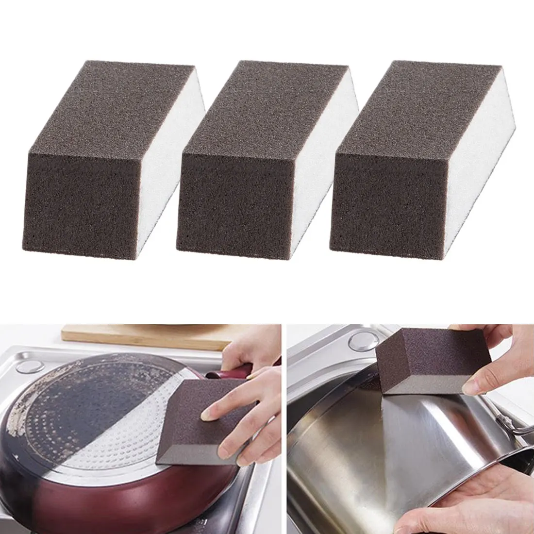 

Magic Sponge Brush Aluminum Oxide Emery Sponge Rust Dirt Stains Clean Brush Bowl Washing Pot Home Kitchen Cleaning Brush 1pcs