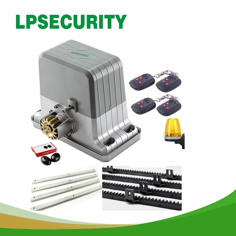heavy duty 1500kg 1800kg electrical automatic sliding gate door opener motor with 4 remote cotnrolls 8 racks 1 infrared sensor