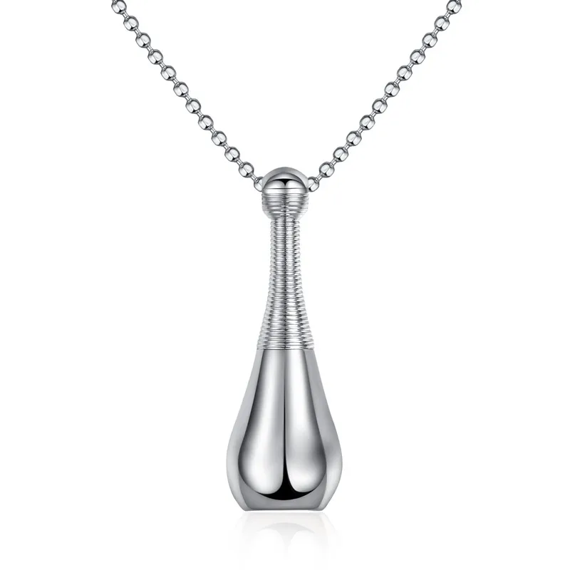 

Stainless Steel Openable Cremation Funeral Jewelry Bottle Ash Pendant Memorial Keepsake Urn Necklace
