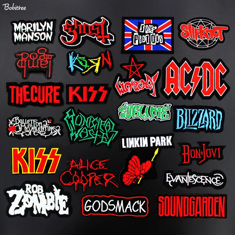 

Super Rock BAND Music Ironing Patch Stickers Motif Badges Letters Embroidered Applique for Clothing Jacket Backpack