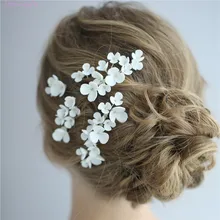Jonnafe фарфор цветок свадебные гребни для волос шпильки набор мода свадебный головной убор ручной работы женские украшения для волос ювелирные изделия