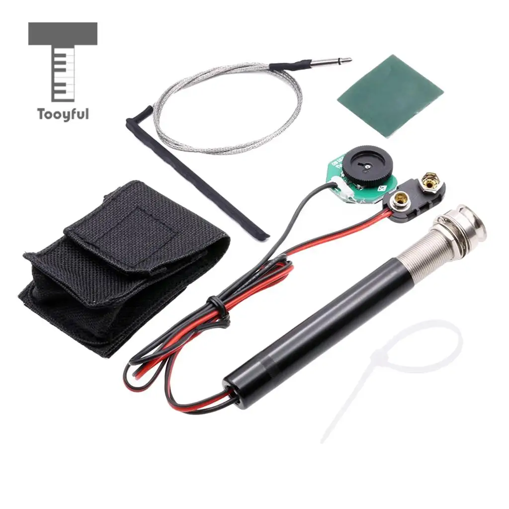 Tooyful Active Endpin Jack Preamp Piezo Pickup Kit with Volume Control
