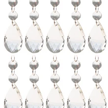 10 шт./партия Алмазная огранка прозрачные камни в форме капли с двойным октогоном призмы для люстр части лампы подвесные Свадебные украшения