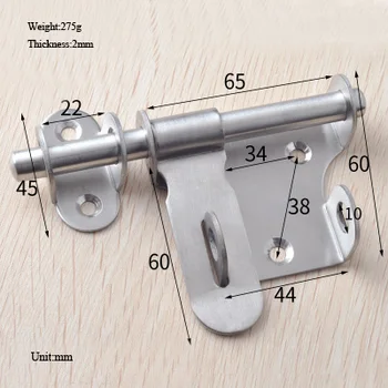 

Sliding Bolt Lock Home Hardware, Stainless Steel Door Safety Latch Sliding Lock Barrel Bolt, 1 pcs