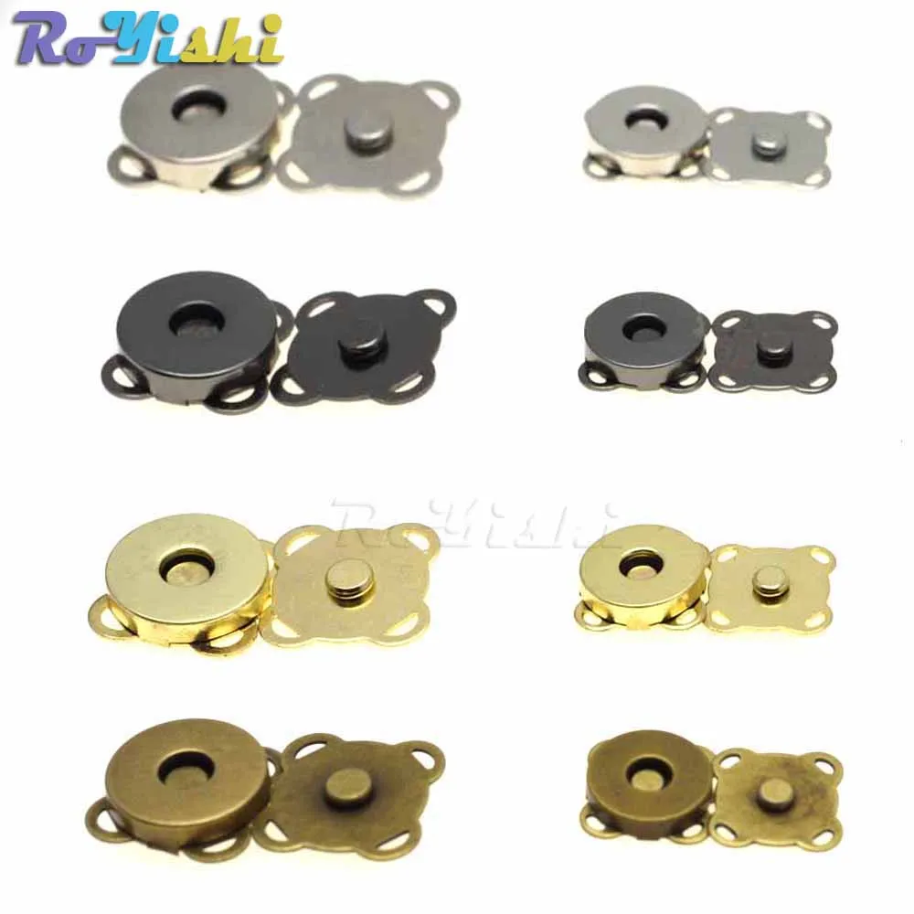 

Metal Magnetic Snap Fasteners Clasps Buttons Handbag Purse Wallet Craft Bags Parts Accessories 15mm 18mm 4 Colors