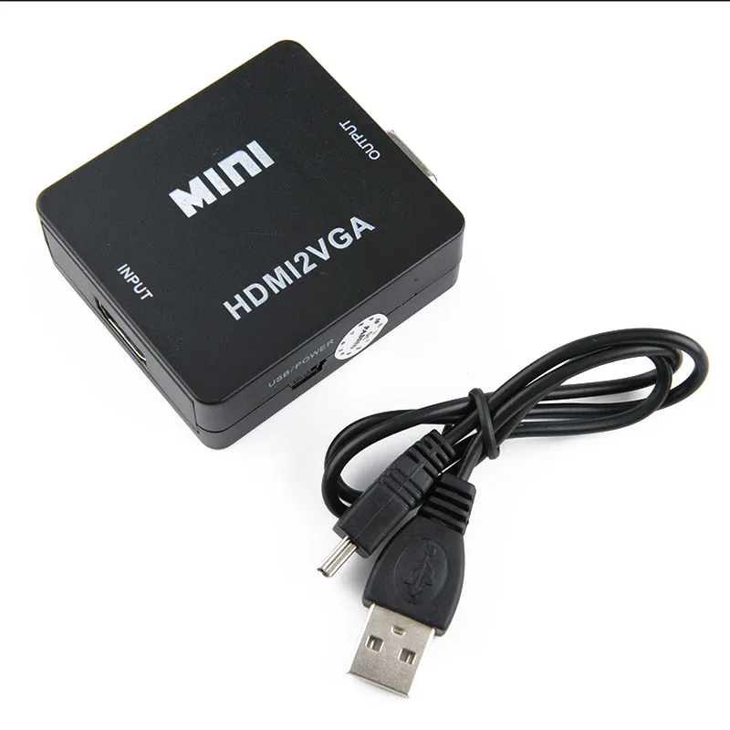 1080P HDMI to VGA Converter Support Audio and Video (CVBS) to HDMI Adapter RCA AV/CVSB L/R Video 1080P AV2HDMI