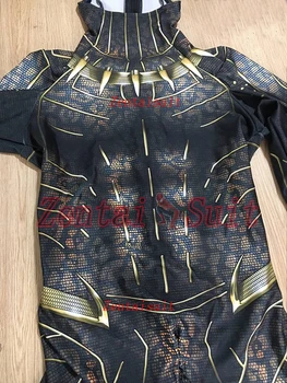 

2018 New Black Panther Costume 3D Visualized Effects Captain American Superhero Costume Spandex Fullbody Suit Free Shipping