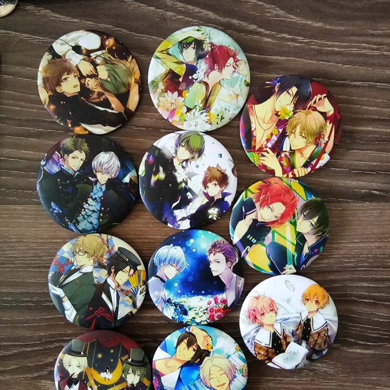 

12pcs/set 58MM Anime Badge Six Gravity Procellarum SHIWASU KAKERU MUTSUKI HAJIME Badge Pin Brooch Hat Backpack Deco