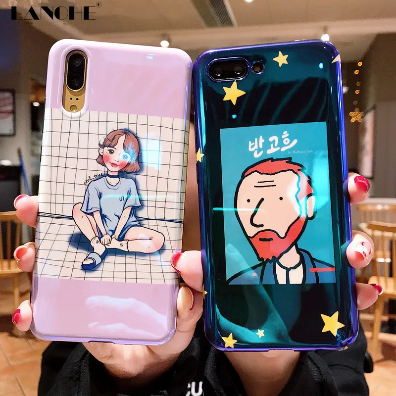 

LANCHE Fashion Cartoon Phone Case Fundas For Huawei P20 Pro Lite Honor 9 Honor 10 Nova 2s 3i Blu-ray Soft Silicone Phone Cover