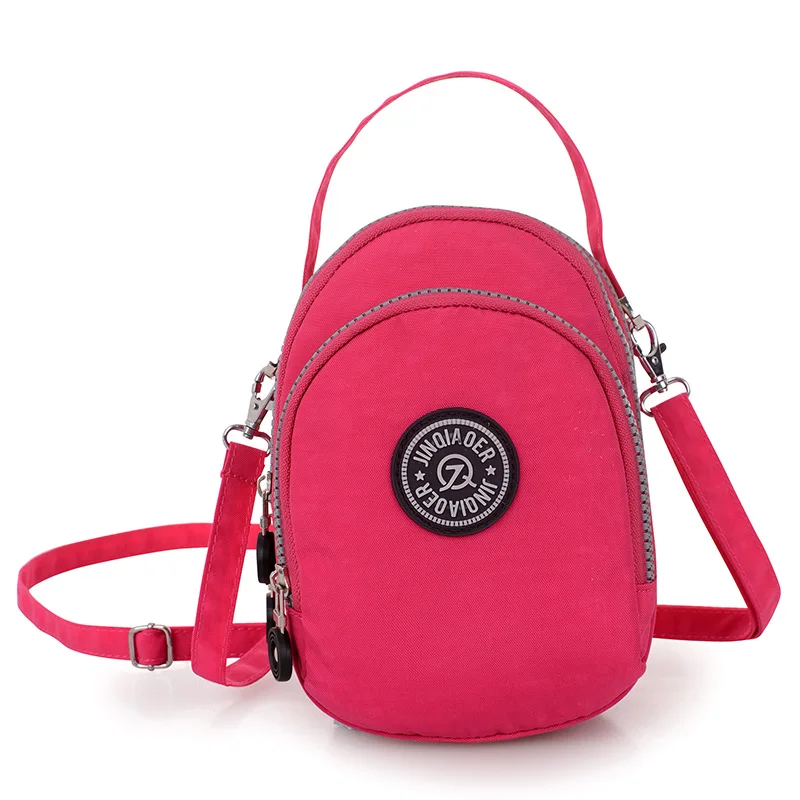 Модная женская сумка-мессенджер, сумки, нейлоновые водонепроницаемые сумки через плечо для женщин, ручные сумки, женская сумка через плечо, Bolsos Mujer - Цвет: Ярко-розовый