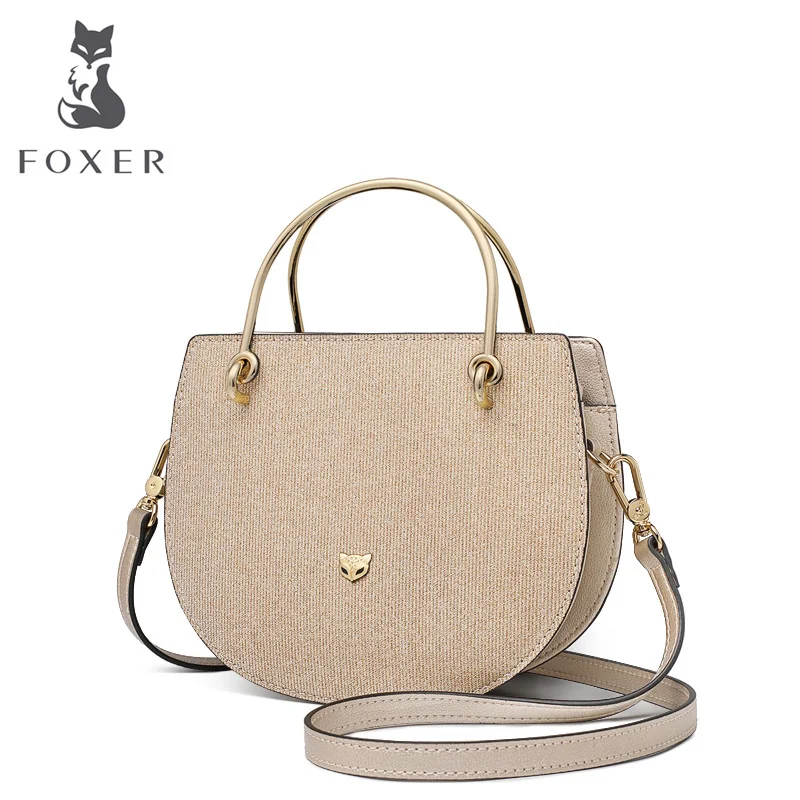 

FOXER Brand Semicircle women Messenger Bags Lady Shining Shoulder Bag Female Fashion Night field Queen Crossbody Bag
