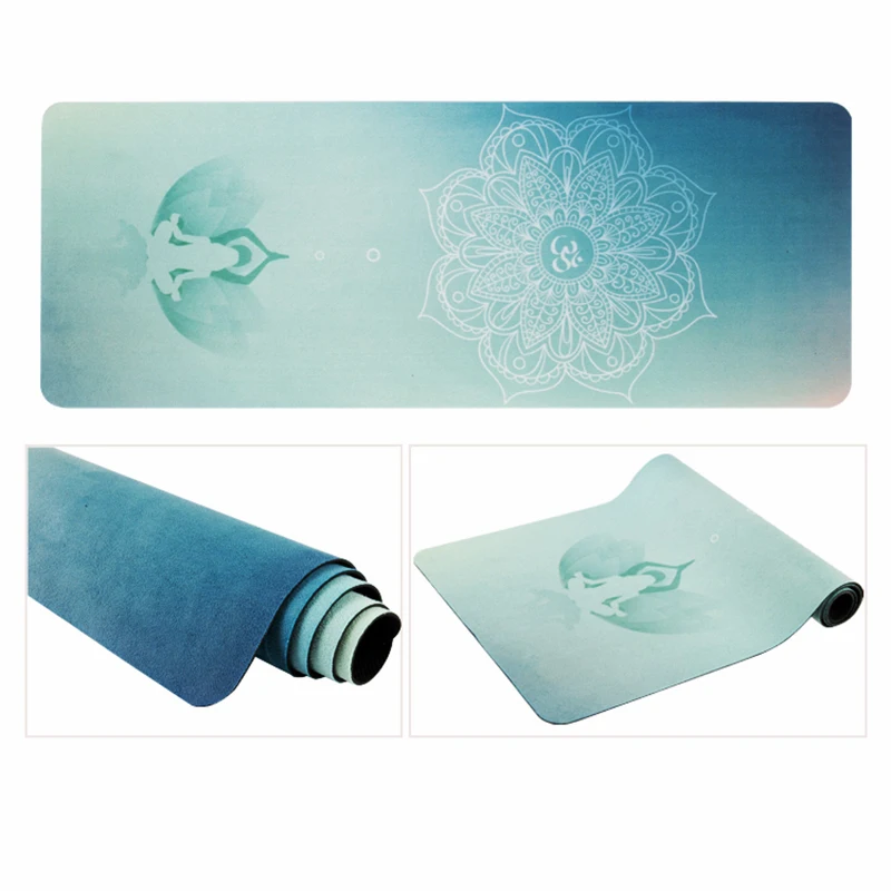 

PRINTED SUEDE (MICROFIBER) NATURAL RUBBER NON SLIP YOGA MATS 183*68CM *5MM 17 DESIGNS