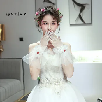 

Pearl Bridal Gloves Wedding Gloves Full Finger Lace Rhinestone Lace Short Wedding Dress Accessories ST031