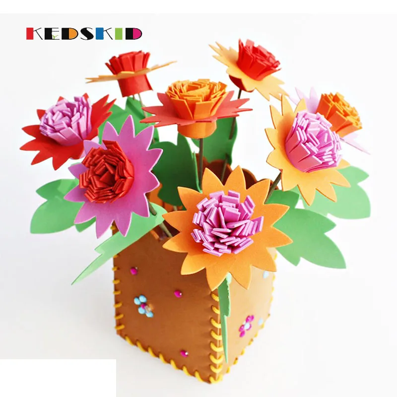 

DIY 3D EVA kids child educational toys children foam flowerpot puzzle toy multicolor flowerpot