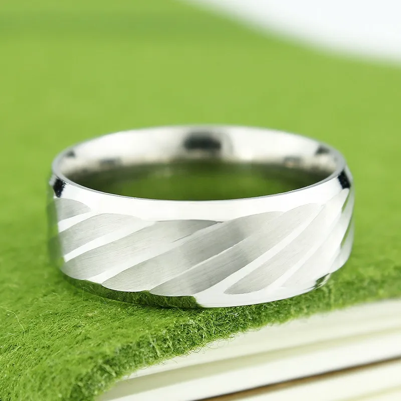Мужские ювелирные изделия 8 мм широкий Стильный Личность кольцо Мужчины Титановый стальной Свадебный Кольца Ювелирные Украшения Кольца для женщин