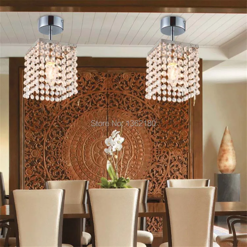 

Brand new modern crystal ceiling light living room hotel room crystal E14 light square crystal free shipping