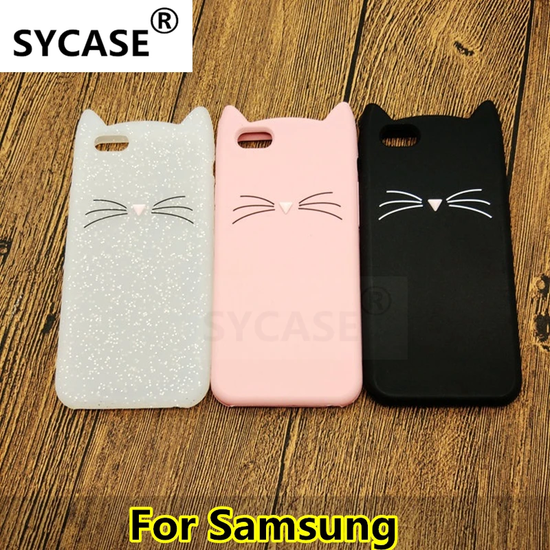 SYCASE для samsung S5 S6 S6edge S7 S8 плюс Note3 Note4 note5 C5 C7 J2 5pro 7 премьер борода кошачьими ушками