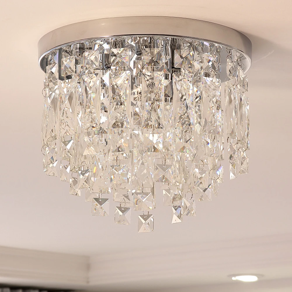 Дизайн круглый кристалл потолочный светильник современный cristal plafonnier светодиодный светильники для гостиной спальня