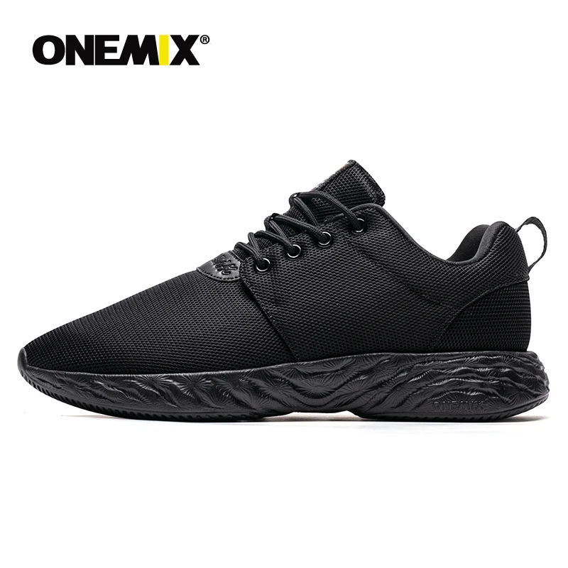 

ONEMIX Couple Walking Shoes Black Casual Trail Running Shoes Outdoor Zapatillas Hombre Breathable Sport Sneakers Male Sneakers